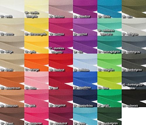 Gurtband - Belt Strap 30 mm wide, 12 m long - 50 Colours to Choose From 41