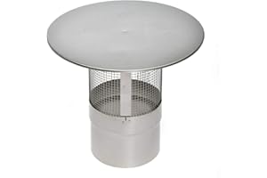 acerto 30348 Edelstahl Schornsteinabdeckung 200mm * Witterungsbeständig * Genehmigungsfrei * Einfache Montage Regenhaube schützt vor Regen und Wind Edelstahlgitter als Schutz vor Funkenflug & Vögeln