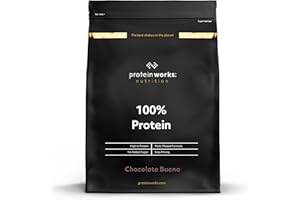 THE PROTEIN WORKS Protein Works - 100% Protein Poudre, 25 Portions, Mélange Quadri-Protéines, Peptides de Glutamine, Formule Protéinée Propre, Chocolat Bueno, 625g