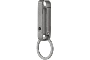 KeyUnity KM11 tytanowy uchwyt na klucze, klips do paska, dwustronny karabińczyk, breloczek do kluczy dla mężczyzn