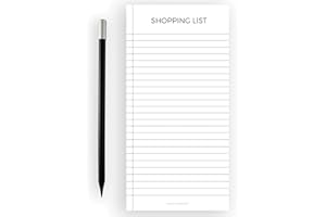 ‎FRIENDLY FOX Friendly Fox magnetischer Notizblock, 1x Magnetblock Kühlschrank mit 50 Einkaufszettel magnetisch & Bleistift, to-do listen Block DIN lang, schwarz-weiß