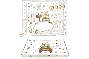 il mondo di Noah Bustine Corredino Neonato Ospedale, 6 Sacchetti Primo Cambio per Borsone Neo-Mamma, Cofanetto con 6 Buste Nascita Trasparenti 1 Pennarello e 1 Cartolina dei Ricordi