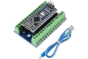 DUBEUYEW Dubeuewew Nano Module Soldered, Nano Board CH340 Chip, 5V 16 MHz pour Arduino, avec Mini Micro Interfaces et Nano Terminal Adapter Shield Expansion Board
