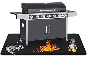 FIREWESS Couverture Anti feu pour Barbecue extérieur, 120 x 175 cm, Tapis Anti feu Gril Ignifuge Double Face, Parfait pour Les barbecues en Plein air, Tapis de Sol ignifugé et imperméable pour Foyer