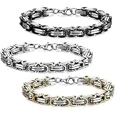 Trend Collection Erkek Kral Kalın Model 316l 6mm &Ccedil;elik Bileklik Seti G&uuml;m&uuml;ş-Gold-Siyah