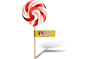 ‎MEISTER KARAMELLUS Original Meister Karamellus Erdbeer Lolli (3x50g) - 100% Handarbeit aus deutscher Manufaktur/Riesen Lolli, Lollipop mit Natürlichen Zutaten - Lutscher als Süßigkeit für Kinder & Erwachsene