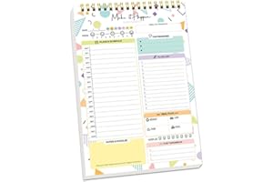 PRK 14 Make It Happen Daily Planner Motivational Notepad Journal for Tasks Notes Important Duties Perfect for Daily Life Work Family Organization