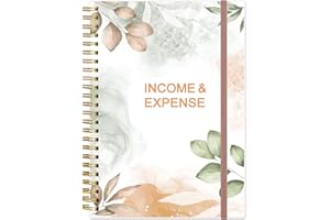 HEVEBOIK Income & Expense Tracker - Income and Expense Ledger Book for Small Business, Accounting Bookkeeping Tracking Ledger Log Book for Woman and Man, 5.8" x 8.3", Rose Leaf