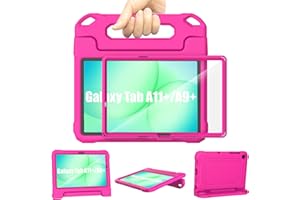 Samsung Galaxy Tab A11 Plus/A9 Plus Case Kids 11 inch 2025/2023, TrendGate Lightweight Shockproof Samsung A11+ Plus Tablet Case Built-in Screen with Handle Stand for Galaxy Tab A11+/A9+ 11'' - Pink
