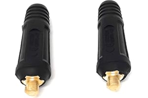 ELECTROMECANICA CANTABRIA ELCAN ELCAN Conector rápido aéreo macho 10-25mm para cable soldadura DKZ10-25 o DKJ10-25 200A utilizado en máquinas de soldadura y corte como conexiones de potencia (2 unidades)