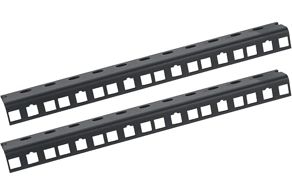 HMF 66806-02 Rail pour Rack pour Armoire de Serveur | 2 pièces | 10 Pouces | 6 UH | Noir