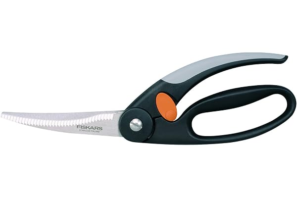 Fiskars Cisaille à volaille, Longueur totale: 25 cm, Acier/Plastique, Functional Form, 1003033, Noir/Gris/Orange