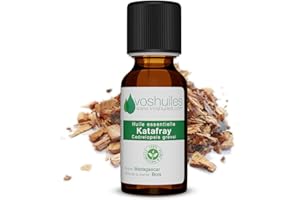 VOSHUILES.COM HUILES ESSENTIELLES & VEGETALES Voshuiles - Huile Essentielle Katafray - 10ml - 100% Pure et Naturelle - HEBBD - Utilisation en Massage dans Huile Végétale - Parfum Très Aromatique - Traçabilité et Qualité - Entreprise Française