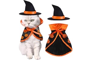 FORMEMORY Cat Halloween Pet Dog Costumes, Cute Puppy Dog Cat Cosplay Funny Colths Dress Up Clothes for Halloween Christmas