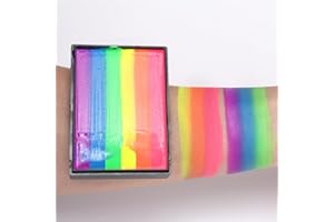 KARLOR Rainbow Face Paint, 50g Make-Up Colours, Face Paint Rainbow Body Painting Water Soluble Rainbow Theatre Make-Up Carnival Colourful Body Paint Colours Quick Drying (50 g, 01#)