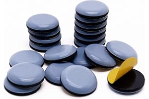GINOYA Teflon Furniture Sliders, 20pcs 25mm Stick Furniture Glides for Easy Moving on Carpet Hardwood Tile (Grayish Blue)