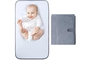 Lekebaby Tragbare Wickelunterlage für Unterwegs Wickel Clutch, Waschbar Faltbar Baby Wickelauflage Wasserdicht für Baby, Grau