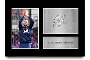 HWC Trading Gianluigi Donnarumma Paris Blue and Reds Regali Stampati Autografo Firmato Foto Per Gli Appassionati Di Calcio E Sostenitori - A4