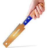WORKPRO Japanese Saw 150 mm SK5 Double Edge Narrow Head | 17/14TPI Pull Saw, Ergonomic Wooden Handle For Woodworking And Wood