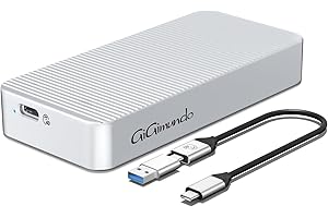 GiGimundo AJM40C M.2 NVMe Enclosure 40Gbps with UASP for Thunderbolt 3/4, CNC Aluminum SSD Caddy, Up to 8TB, 2280 NVMe M/M+B Key, Silver