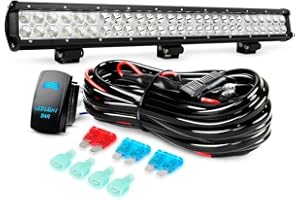 Nilight LED Light Bar 25Inch 162W Spot Flood Combo Led Off Road Lights 12V 5Pin Rocker Switch LED Light Bar Wiring Harness Kit, 2 Years Warranty (ZH081)