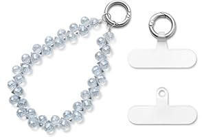 MORSUNBELA Handykette Kurz Handgelenk Handykette Perlen Handschlaufe Handy Universal Handyband Glitzer Perlenband