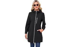 chiguomaoyi Summer Jackets for Women Lightweight Raincoat Hooded Ladies Outdoor Waterproof Softshell Jacket Coat