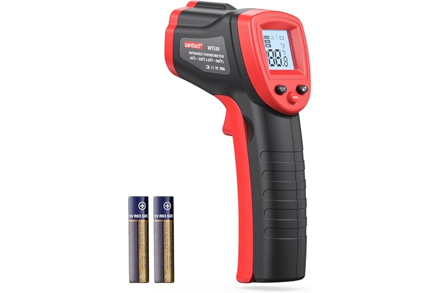 Wintact Infrared Thermometer Cooking Digital Temperature Gun -58℉-1094℉(-50℃-590℃) with Max-Min Measure (Not for People) Digital Infrared Thermometer with Backlit for Kitchen and Cooking