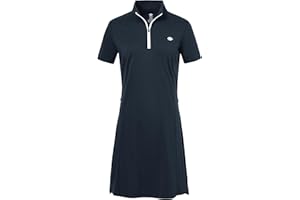 AjezMax Vestido Tenis Polo Mujer Manga Corta Deportivo Vestido Algodón con Cremallera Verano Ligero Dress para Golf Gimnasia Yoga