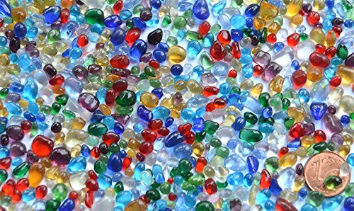 100g Deko Mosaiksteine Mini Glaskiesel 2-6mm bunt ca. 900 St.