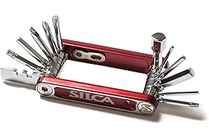 SILCA Outil multifonction TREDICI | 13 outils mise au point minimaliste | outils multifonctions en acier avec finition chromée trempée | Entretoise HEX/TORX/PHILLIPS/Pad 105g