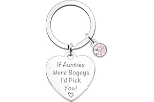 SDOFY Funny Auntie Gifts from Nephew Niece Auntie Keyring Auntie Christmas Gifts Auntie Presents Auntie Birthday Gifts If Aunties Were Bogeys I'd Pick You