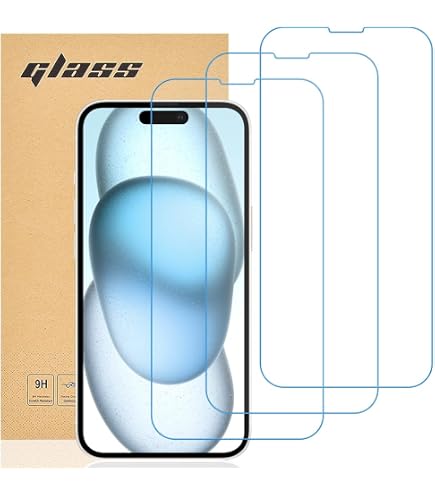 Whioltl 3 Vetri Temperati Per IPhone 15/15 Pro E IPhone 16 (6.1”) – Trasparenti, Durezza 9H, Anti-Graffio, Oleorepellente, Kit Di Pulizia Incluso, Installazione Senza Bolle