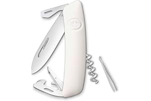 Swiza D03 Couteau Suisse, Verrouillage de la Lame, poignée Anti-dérapante Bols Rouge Noir Blanc Bleu, 16.8