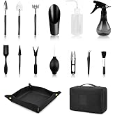Dcceeo 15 Pcs Bonsai Tools Kit, Gardening Tool Set with Shovel Gardening and Folding Gardening Mat Kit Bonsai Care Kit Mini G
