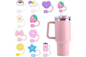 EOPUOZS Coperture per Cannuccia per Stanley Cup, 10 mm Tappo per Cannuccia in Silicone Antipolvere, Coperchi Riutilizzabili per Cannucce, Compatibili con Bicchieri da 40 oz/30 oz