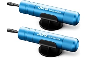 JUFO 2 packs Car Escape Tool with Seat Belt Cutter Quick Emergency Window Breaker Escape Safety Hammer (Blue+Blue)