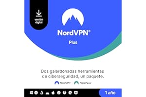 NordVPN Plus, 1 Año, Software VPN y Administrador de Contraseñas, Código Digital