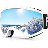 findway Masque de Ski, Lunettes de Ski pour Adulte Homme Femme Jeunesse Junior OTG Masques de Snowboard, Anti buée, 100% Anti