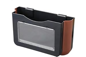 Heiboa Car Trash Can with Clear Holder, Foldable Trash Can Storage Car Organizer Hanging Garbage Bin for Car Automotive Garbage Cans Car Interior Accessories