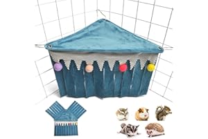 LIMEOW Guinea Pig Hideaway Hammock Small Animal Tent Hideaway for Small Animals Hamster Tent Hammock Cages Decoration Accessories for Guinea Pigs Chinchilla Hedgehog Rat Squirrel Ferret Rabbit(Blue)