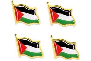 NEWHSY 4Pcs Palestine Flag Lapel Pins Palestinian National Lapel Pin Palestinian Flag Brooches Badge for Backpacks Hat Shirt