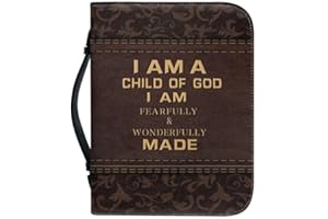Garronmavis Lord Quote Women's Bible Cover God Saying Bible Bag with Pockets Plants Painting Bible Case for Pilgrimage - L