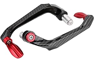 Tiiyee Protecteur de Guidon Moto, 7/8 Pouces Universel en Alliage d'aluminium Protecteur Frein Embrayage Fibre Carbone d'embrayage leviers protège Le Motos pour Scooters Montagne électriques Rouge