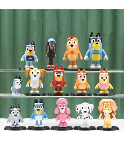 Character Options Bluey Weebles – 4er Pack (Bluey, Bingo, Chilli, Bandit) | Wackelfiguren Ab 18 Monaten
