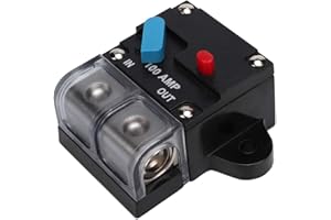 ARAMOX Disyuntor, disyuntor reiniciable para autom¨®vil 80A-300A Fusible de recuperaci¨®n autom¨¢tica Bot¨®n de reinicio manual para protecci¨®n de audio y amplificadores(100A)