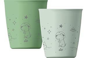 nip Green ekologiczne kubki do picia dla niemowląt i dzieci od 1 roku życia, odporne na pęknięcia, nadają się do kuchenki mikrofalowej i mycia w zmywarce, nie zawierają BPA, bez melaminy,