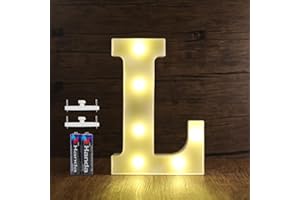 SMOTOT LED Buchstaben Lichter Alphabet Lampe Buchstabe Beleuchtung Lampe Beleuchtete Nachtlichter Dekoration für Geburtstag Weihnachten Hochzeit Party Valentinstag mit 2AA Batterie Spurlose Haken