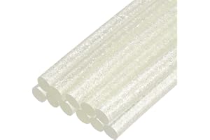 sourcing map Mini Hot Glue Sticks for Glue Gun 7mm x 100mm Glitter Transparent White 12pcs