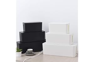 JOLITAC 3 Stück Kabelbox Kabel Organizer Kabelkasten Set Kabelmanagement zum Verstauen von Steckdosenleisten Ladeadaptern Kabel Verstecken Schutz Sicherheit von Kindern und Haustieren Weiß